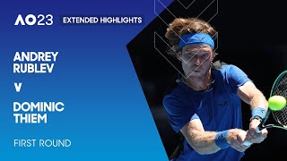 Andrey Rublev v Dominic Thiem Extended Highlights  Australian Open 2023 First Round [upl. by Jansson303]