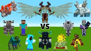 Maledictus vs All Boss Mobs  Minecraft Mob Battle  Maledictus Vs Ferrous Vs Warden Vs Herobrine [upl. by Lazes]