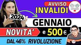 🔴 INVALIDI PARZIALI e TOTALI NOVITÀ GENNAIO 2024 ➡ PENSIONE AUMENTI IMPORTI 500€ ADI BONUS CAREGIVER [upl. by Fang]