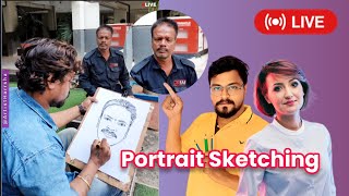 Portrait Sketching live On Public Places [upl. by Garber]