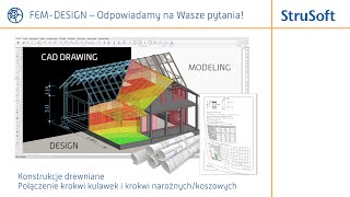 FEMDesign  Konstrukcje drewniane  Połączenie krokwi kulawek i krokwi narożnychkoszowych [upl. by Apicella266]