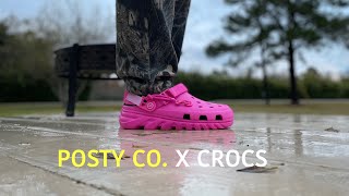 POST MALONE X CROCS “PINK” REVIEW AND ONFEET [upl. by Yulma]