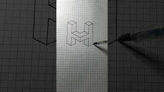 como hacer H en 3d drawing art draw painting satisfying ddrawing [upl. by Ailemak]