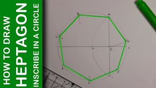 How to draw a Heptagon inscribed in a circle [upl. by Aiki]