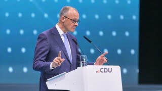 CDUParteitag Merz vor Wiederwahl zum Vorsitzenden [upl. by Niwred]