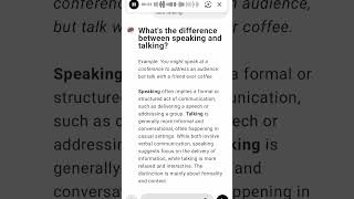 Whats the difference between speaking and talking [upl. by Michale]