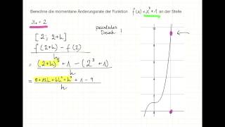 Momentane Änderungsrate mit der HMethode Beispiel 2 [upl. by Straub]