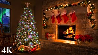 4K Holiday Fireplace Scene  8 Hour Christmas Video Screensaver by Nature Relaxation™ [upl. by Noedig313]