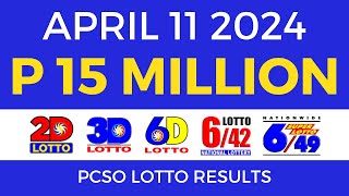 Lotto Result Today 9pm April 11 2024 PCSO [upl. by Erasmus372]