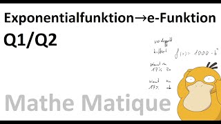 Exponentialfunktionen aufstellen und in eFunktionen umwandeln [upl. by Gaskill260]