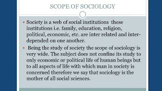 Sociology in Nursing  Definition Scope and importance of sociology in Nursing [upl. by Whittemore682]