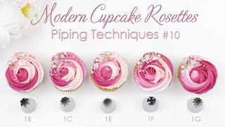 Modern Chunky Rosette Cupcake Swirl  Buttercream Frosting Piping Techniques Tutorial [upl. by Tabbatha792]