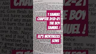 1 SAMUEL 21221 THE BOY SAMUEL ELIS WORTHLESS SONS [upl. by Monteria515]