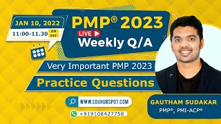 PMP 2023 Live Questions and Answers Jan 10  2023 with Team EduHubSpot [upl. by Porush295]