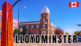 Tour around City of LLOYDMINSTER Alberta and Saskatchewan  Canada 4K [upl. by Korella470]