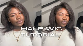 DIY HALF WIG TUTORIAL Temporary half wig using glue products etc [upl. by Adnoma]