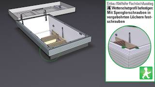 FlachdachAusstieg Einbau  Schritt 2 Dachhaut anschließen Bodentreppen Montageschritte Video [upl. by Laohcin]