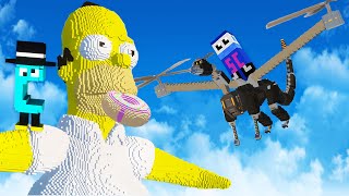 We Destroy Giant Homer Simpson with a Robot Dragon in Teardown Multiplayer [upl. by Annayk989]