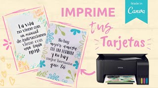 Como IMPRIMIR tarjetas personalizadas para regalar desde CANVA tutorial super fácil [upl. by Aplihs]