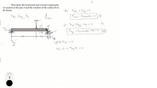 Determine the horizontal and vertical components of reaction [upl. by Gowrie]