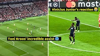 Vinicius Juniors reaction to Toni Kroos incredible assist in Bayern Vs Real Madrid 22 [upl. by Grantley]