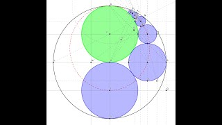 cercles tangents dans un cercle justeuneregleetuncompas geogebra [upl. by Anelehs]