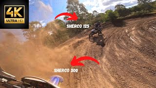 Sherco sef 300 following a sherco 125 on the moto track [upl. by Mani]