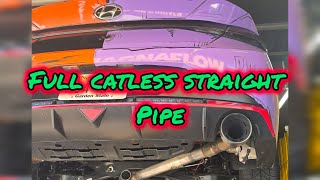 custom catless straight pipe Elantra N no muffler or resonator [upl. by Zerline]