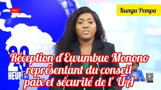 Présidence Le président OliguiNguema a reçu Moussa Facky et le conseil paix et sécurité de lUA [upl. by Kohl72]