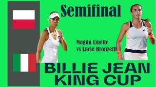 Magda Linette vs Lucia Bronzetti pol vs itl 🏆 ⚽ Billie Jean King Cup 11182024 🎮 [upl. by Ainesy773]