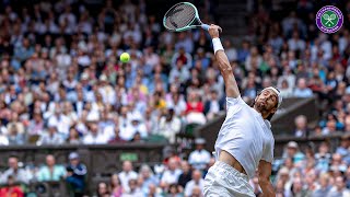 SENSATIONAL reverse overhead smash sees Novak Djokovic applaud 22yearold opponent  Wimbledon 2024 [upl. by Jemy]