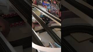 Lamborghini Cop Car and C7R Both Crash During Pursuit Carrera Go 143rd Scale Slot Racing System [upl. by Ardeha804]