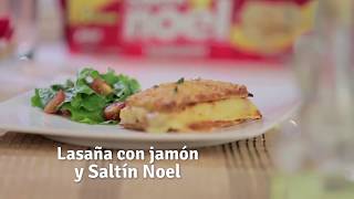 Lasaña con Jamón y Galletas Saltín Noel Tradicional [upl. by Drannel]