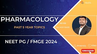 PHARMACOLOGY  NEET PG2024  FMGE 2024 DrAuoraj Revise all important Past 5 years topics [upl. by Iggem660]