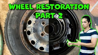 Car Wheel Painting  Restoration StepbyStep Guide Part 2  English [upl. by Aicnelav549]