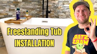 How to install a vessel Tub How to install a freestanding tub [upl. by Hgielac45]