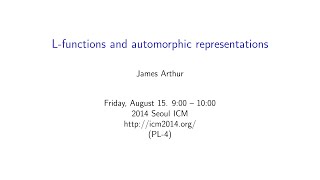 ICM2014 VideoSeries PL4 James Arthur on Aug15Fri [upl. by Eessej]