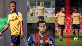 🔥WOOW💪🏾✅Hard Training as Thiago Alcantara joins Barca Welcome back ThiagoHansi Flick [upl. by Yemorej]