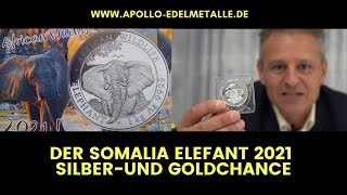 Spannende Silbermünze und Goldmünze  der Somalia Elefant 2021 [upl. by Almond]