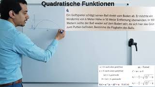 Mathe 9 Klasse Quadratische Funktionen Textaufgabe Golfball Parabelflug Bestimmen [upl. by Quentin]