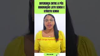 Diferença entre PósGraduação Lato Sensu e Stricto Sensu shortsyoutube [upl. by Nanni435]