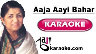 Aaja Aayi Bahar  Video Karaoke  Lata Mangeshkar  by Baji Karaoke Indian [upl. by Ynalem]