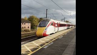 LNER Double Azuma Flying Through Northallerton Station At Speed class801 class800 azuma train [upl. by Ahsieyn]