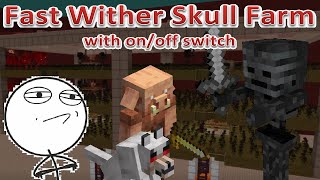 Minecraft Wither Skeleton Skull Farm  720 skullshr  OnOff switch  Minecraft 118 [upl. by Venola]