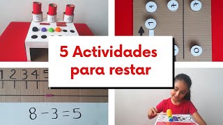 5 ACTIVIDADES PARA APRENDER A RESTAR  MATEMÁTICAS DIVERTIDAS [upl. by Ilatfen]