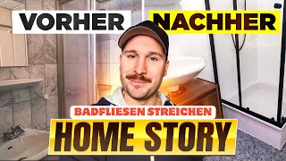 Home Story Badfliesen streichen auch für Bodenfliesen streichen  Fliesen streichen im Badezimmer [upl. by Zebada]