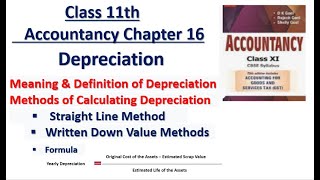 Depreciation  Concepts Methods Class 11 Accountancy DK Goel [upl. by Risan]