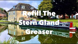 48 Narrowboat Vlog  How To  Refill The Stern Gland Greaser [upl. by Hube]