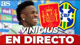 VINICIUS en RUEDA DE PRENSA  ESPAÑA vs BRASIL [upl. by Dnalsor]