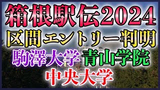 箱根駅伝2024 区間エントリー判明！【駒澤 中央 青山学院】 [upl. by Rodriguez264]